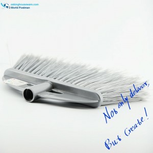 Tête de balai en plastique Akbrand avec brosse simple et soies longues grises