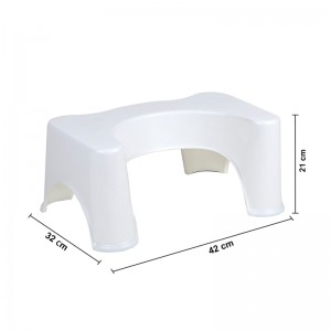 Petit pot accroupi de squatty de tabouret de toilette de salle de bains, blanc