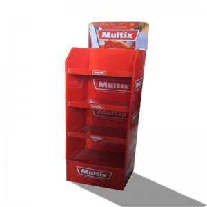 présentoir en carton ondulé avec impression de couleur personnalisée de luxe