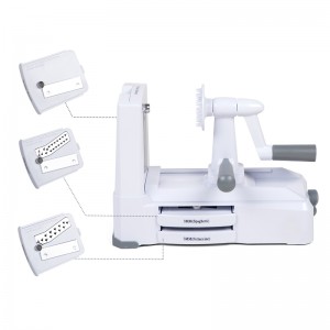 Coupe-mandoline végétal ajustable avec 3 lames en acier inoxydable