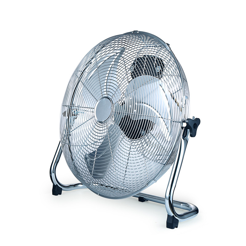 Ventilateur électrique portatif de plancher en métal des ménages 18inch avec le ventilateur fort en métal de vent de lame de trois lames