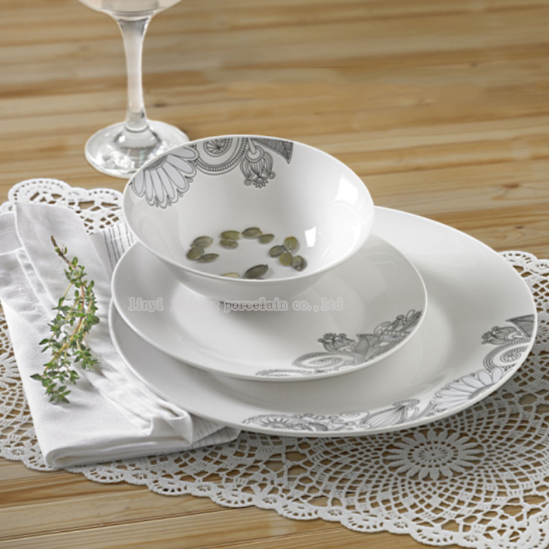 Service de table en porcelaine de 12 pièces