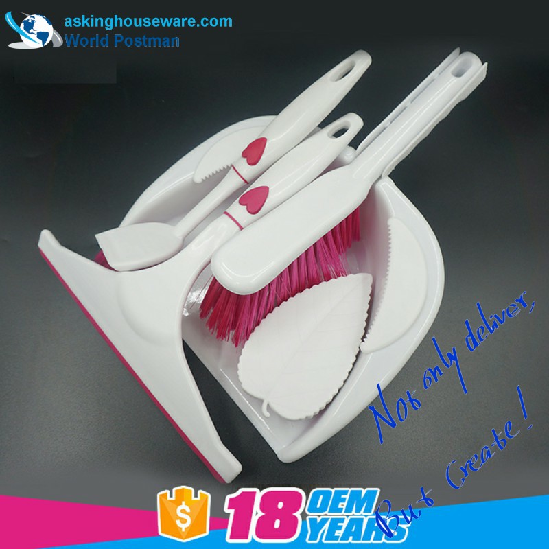 Akbrand Dustpan Brosse Balai Fenêtre Raclette Brosse À Récurer Brosse 4in1 Outils De Nettoyage Ensemble