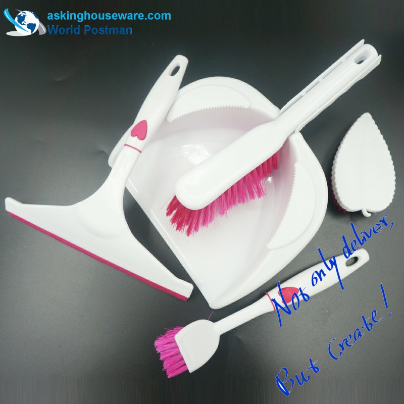Akbrand Dustpan Brosse Balai Fenêtre Raclette Brosse À Récurer Brosse 4in1 Outils De Nettoyage Ensemble