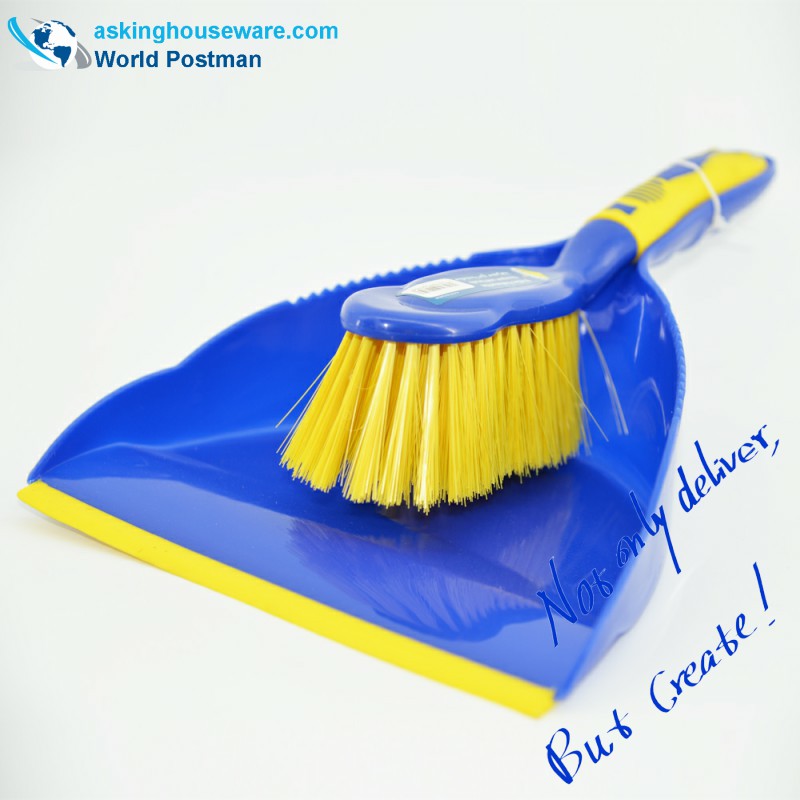 Balai brosse Akbrand Dustpan avec ligne TPR à la poignée TPR d'entrée Dustpan