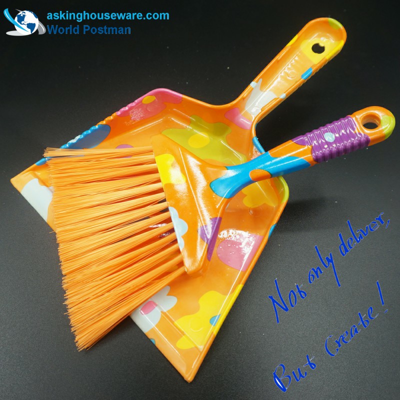 Akbrand - Fleur jaune - Marque d'eau - Pelle à poussière en forme d'échelle - Balai de petite taille