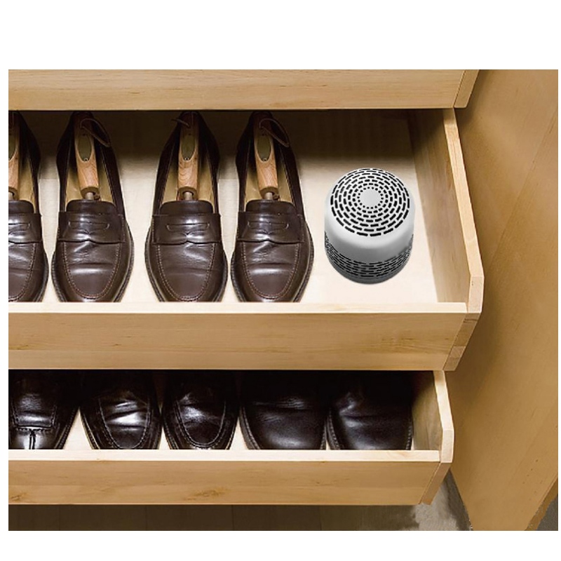 Mini purificateur d'air pour toilettes et garde-robes, Mini filtre à air pour armoires à chaussures, armoires et réfrigérateur, boîte d'élimination des odeurs - élimine différents types d'odeurs