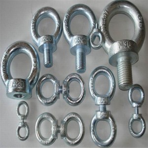 Oeillet din580 zingué pour usage intensif avec écrou à oeil DIN582