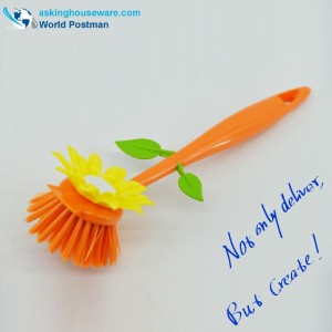 Akbrand - Brosse de nettoyage pour vaisselle de cuisine de couleur orange à décor de tournesol