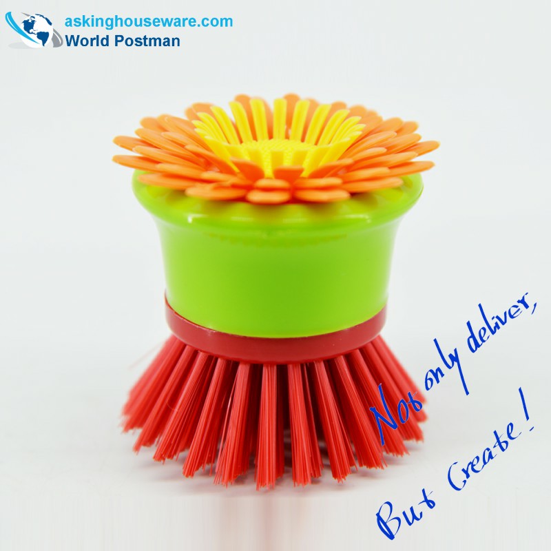 Akbrand Petite brosse de nettoyage pour vaisselle de cuisine à décor de tournesol