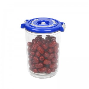 Récipient de conservation des aliments hermétique empilable avec économiseur de vide de 1500 ml avec pompe