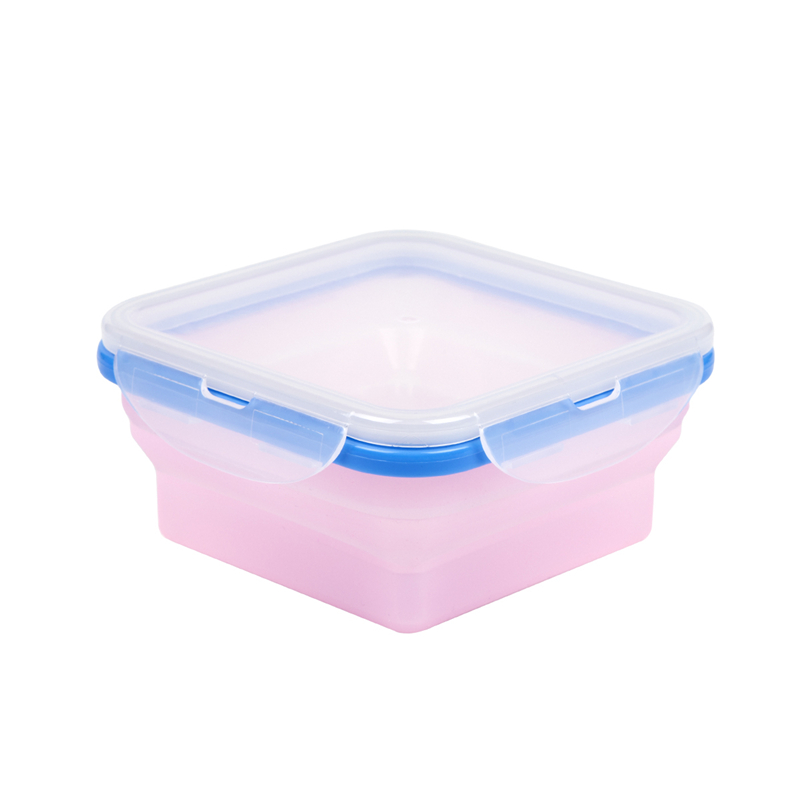 Boîte à lunch pliable carrée écologique en silicone pour récipients de stockage d'aliments sans BPA pour enfants