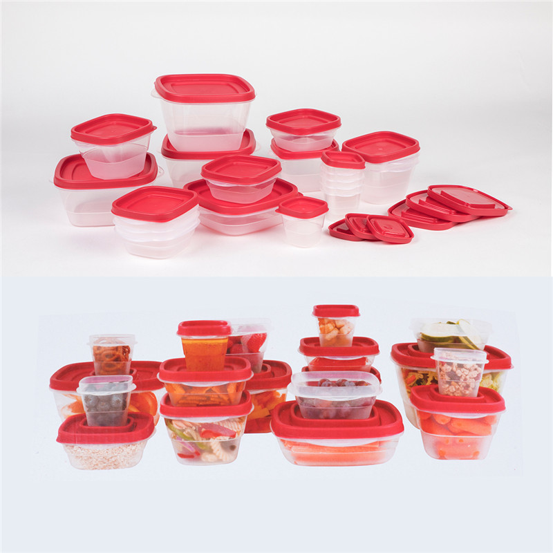 Coffret de 42 récipients d'entreposage des aliments, rouge facile à trouver, rouge