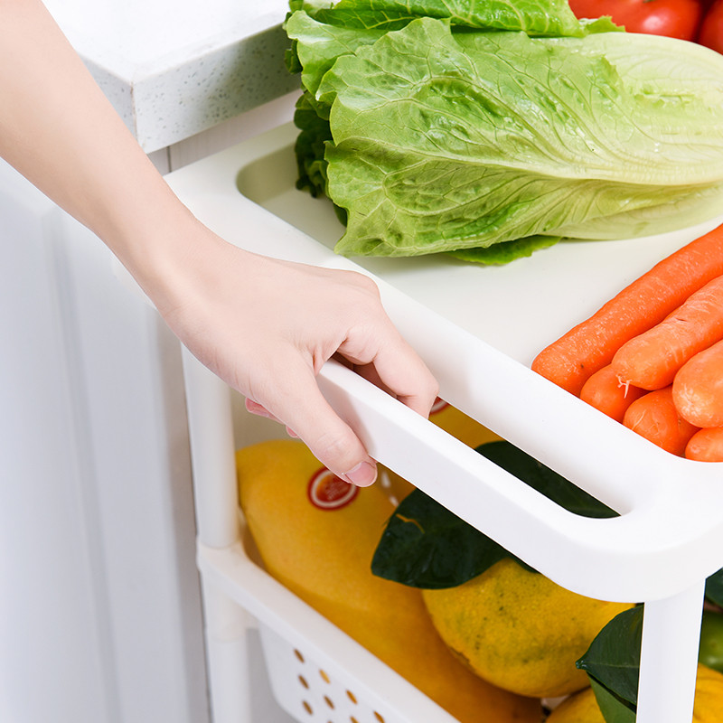 Étagère de rangement en plastique à 3 couches pour usage léger dans la cuisine d'entrepôt