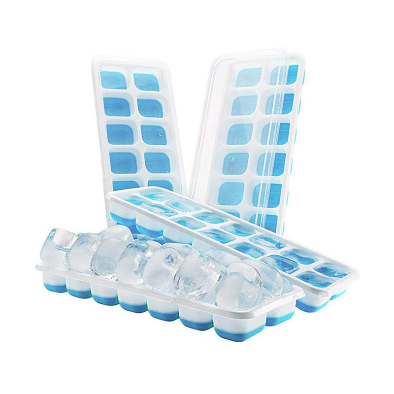 Plateaux 14 glaces flexibles en silicone durable à dégagement facile