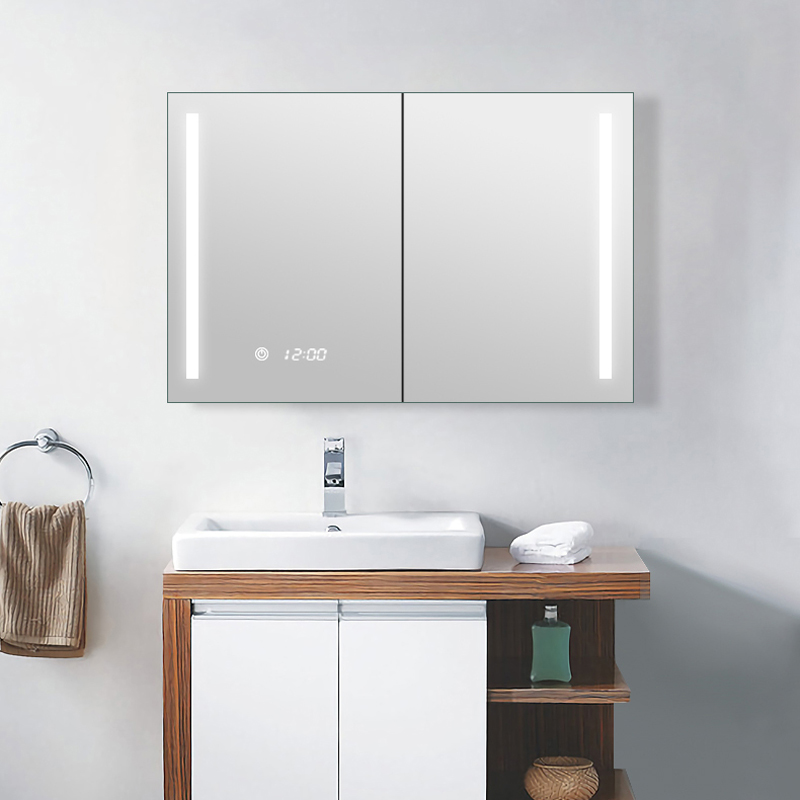 Cabinet de médecine miroir-ENE-AC-103 de miroir éclairé à contre-jour éclairé par LED de luxe de l'UE et des Etats-Unis