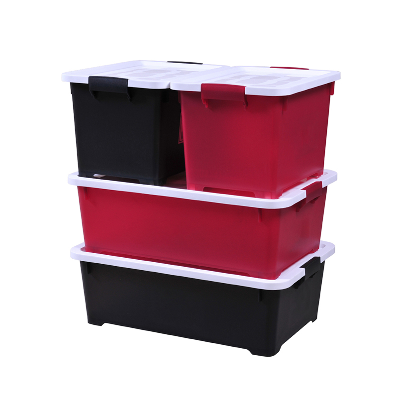 Organisateur superposable pour maison et bureau de 35 L avec grande boîte de rangement en plastique