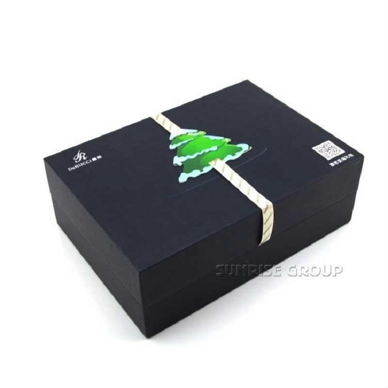 Boîte de cadeau de Noël de papier fait sur commande en gros avec le logo fait sur commande direct d'usine de la Chine