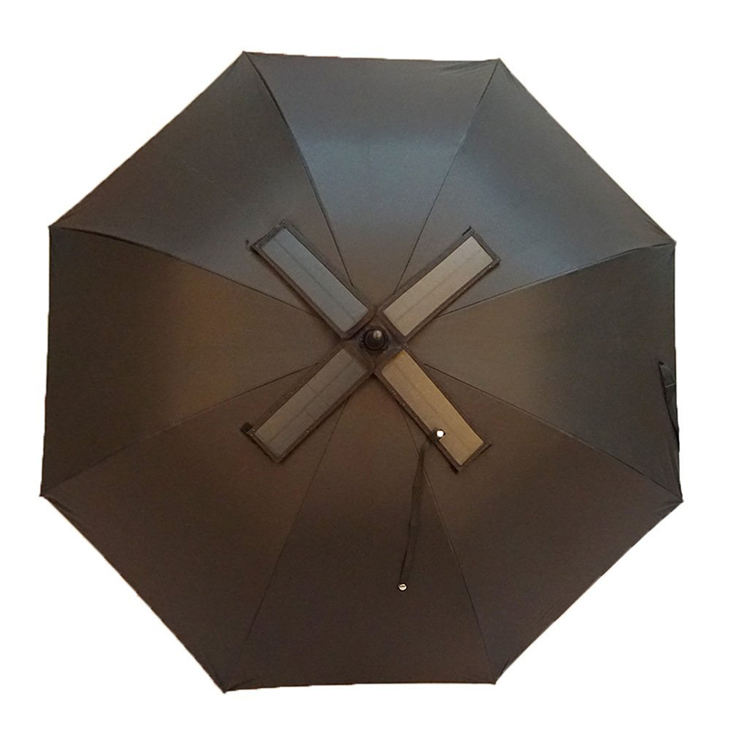 27 pouces panneau d'alimentation solaire grand ventilateur parapluie port USB chargeur nouvelle invention golf parapluie