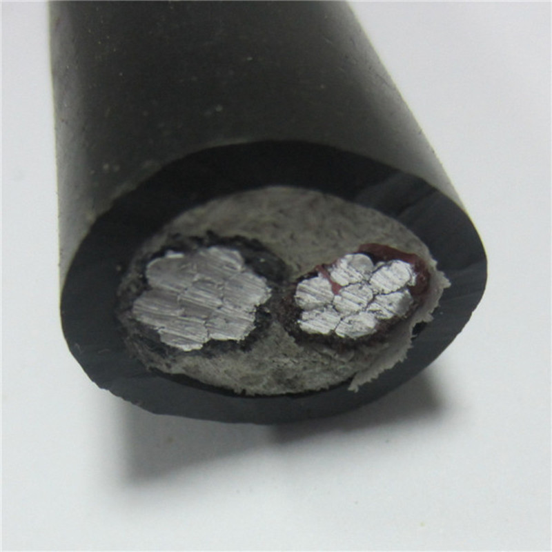 Câble en aluminium souterrain imperméable de noyau de veste de PEHD / PE 2 basse tension