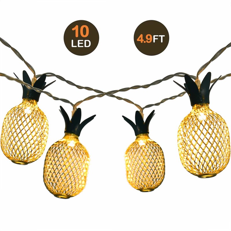 Guirlande lumineuse à DEL d'ananas blanc chaud, 10 DEL