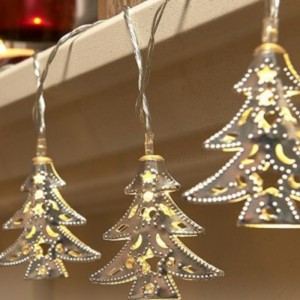 Lampe à cordes en sapin de Noël en fer
