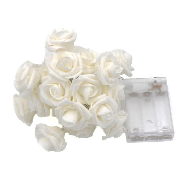 10 / 20LEDs à piles LED fleur rose chaîne lumières Noël fée lumière Valentine décoration de fête de vacances