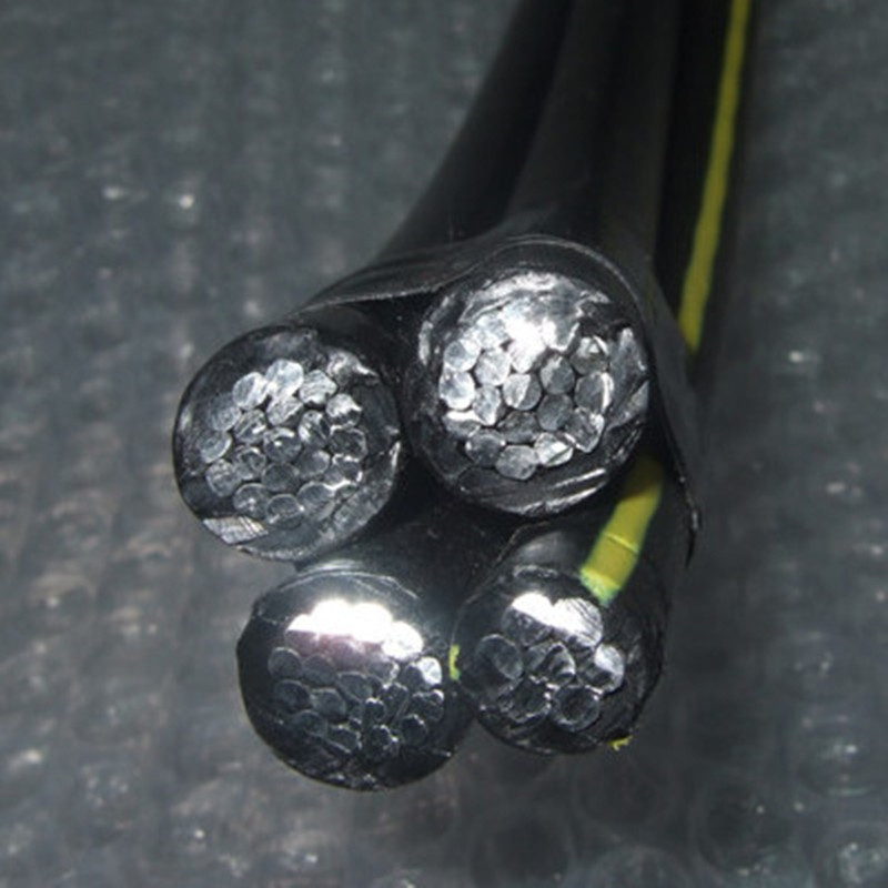 Câble en aluminium de paquet de xlpe de paquet aérien de l'ABC 4core de 4x16mm / câble en aluminium de Quadruplex