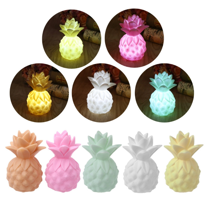 LED vinyle ananas accessoires de jeu LED nuit lumière table chambre décoratif bébé phare pour enfants éclairage jouet cadeau