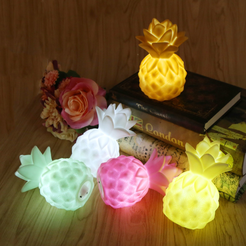 LED vinyle ananas accessoires de jeu LED nuit lumière table chambre décoratif bébé phare pour enfants éclairage jouet cadeau