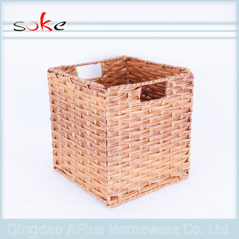 Panier de rangement tissé en rotin PE pour stocker