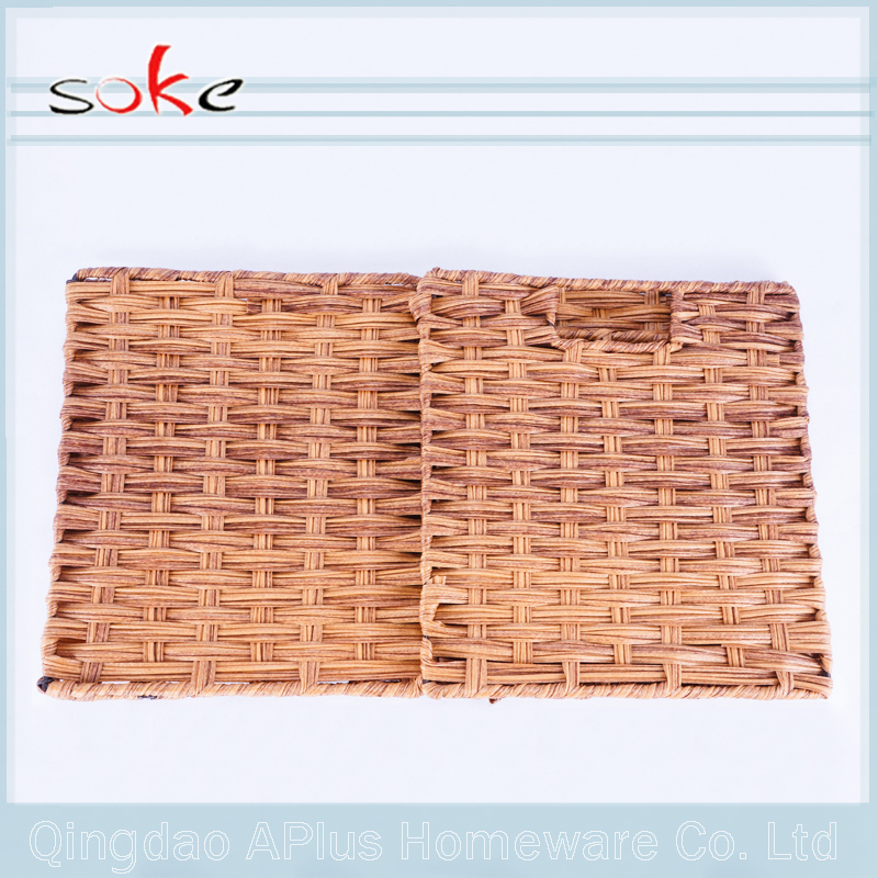 Panier de rangement tissé en rotin PE pour stocker