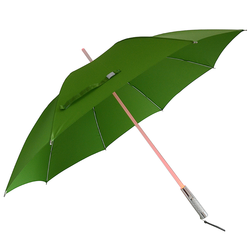 Matériau respectueux de l'environnement Manche à LED manche droit Parapluie