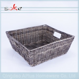 Meilleur panier de rangement tissé en rotin PE
