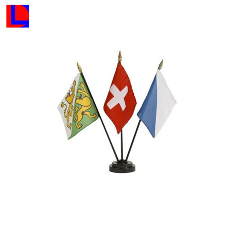 Drapeau de table en aluminium de bonne qualité Chine bon marché avec le drapeau et la base