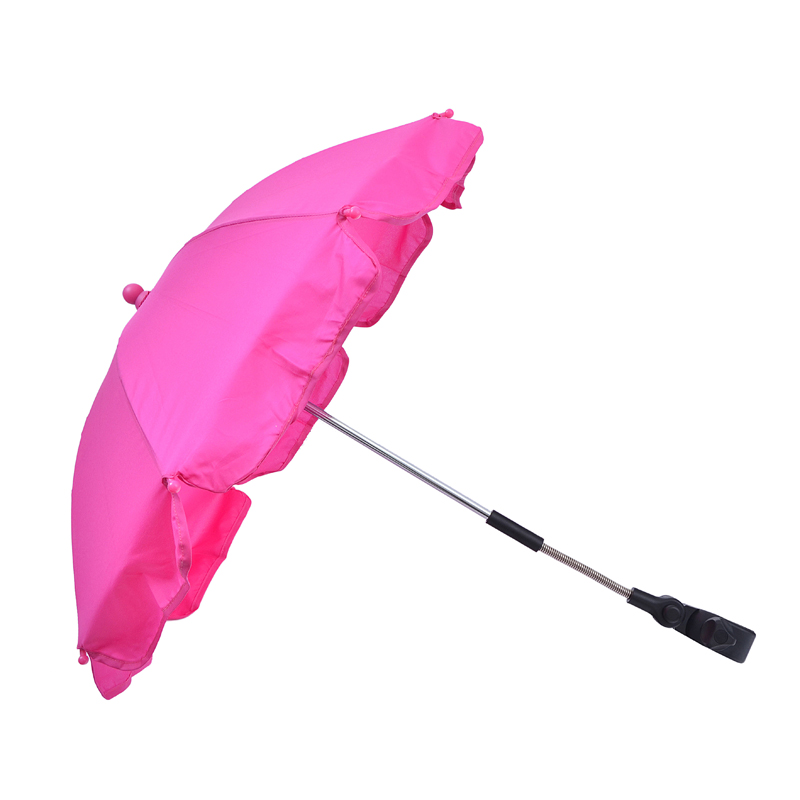 parapluie pince poussette bébé voiture rose en 14 pouces