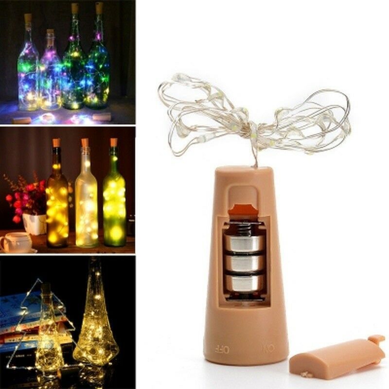 20 LED bande de bouteille de vin lampe guirlande lumineuse fil de liège 2M partie mariage