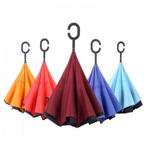 2019 voitures personnalisées parapluie promotionnel double couches impression parapluie inversé avec fleur