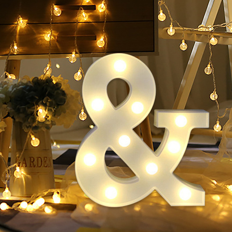 Lettres alphabet LED s'allument lettres en plastique blanc suspendus suspendus A-M u0026