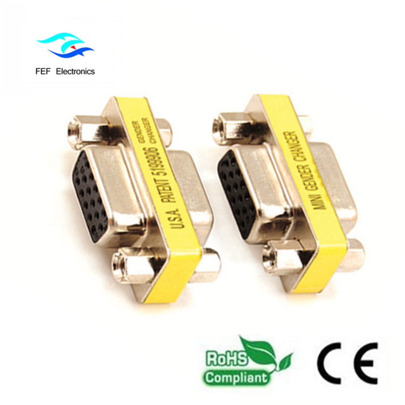 Adaptateur / coupleur Mini DB15 VGA HD femelle à femelle Code: FEF-V-007
