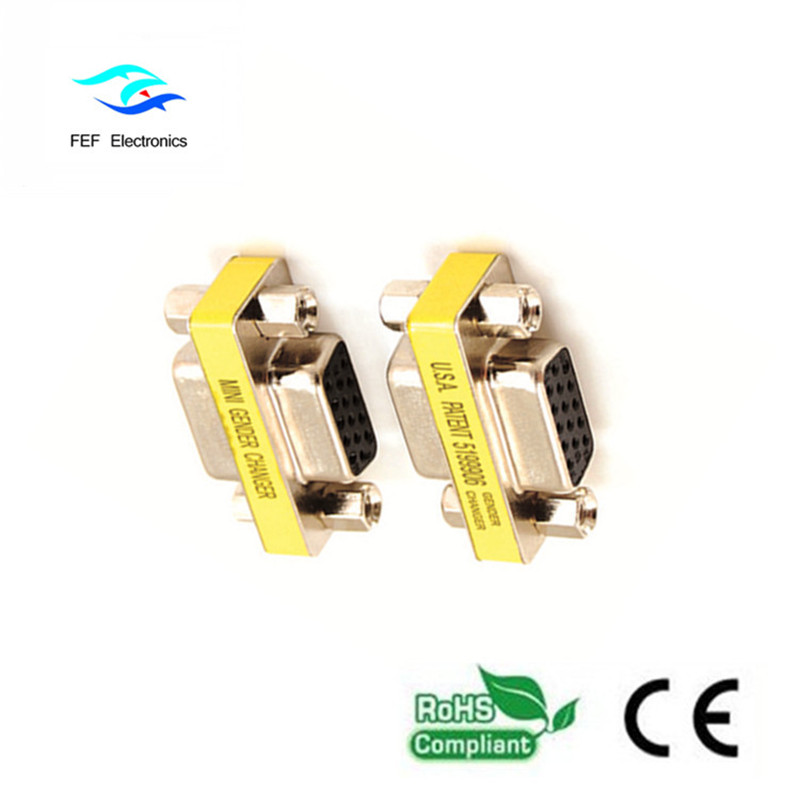 Adaptateur / coupleur Mini DB15 VGA HD femelle à femelle Code: FEF-V-007