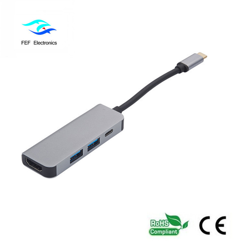 USB Type c / HDMI femelle + 2 * USB3.0 femelle + convertisseur SD + TF Code: FEF-USBIC-022
