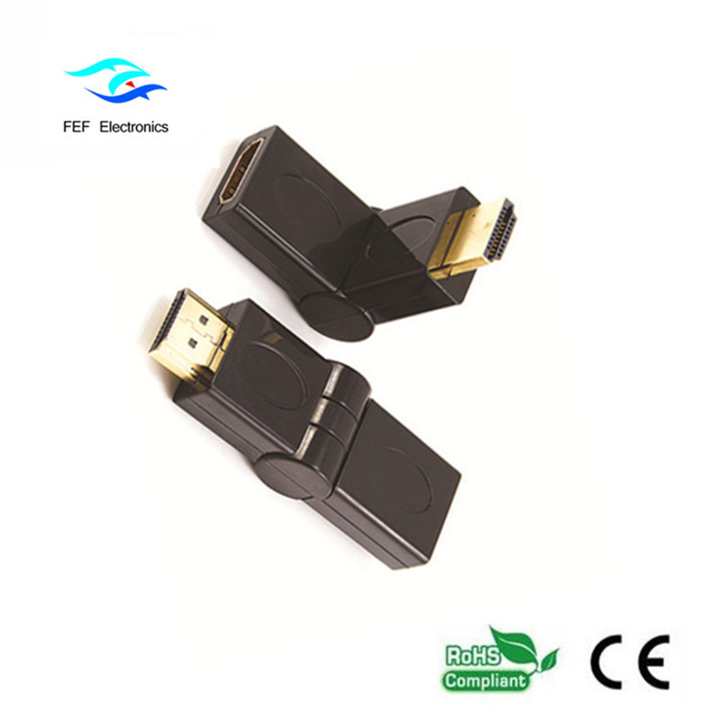Adaptateur HDMI mâle à femelle HDMI type balançoire or / nickelé Code: FEF-HX-002