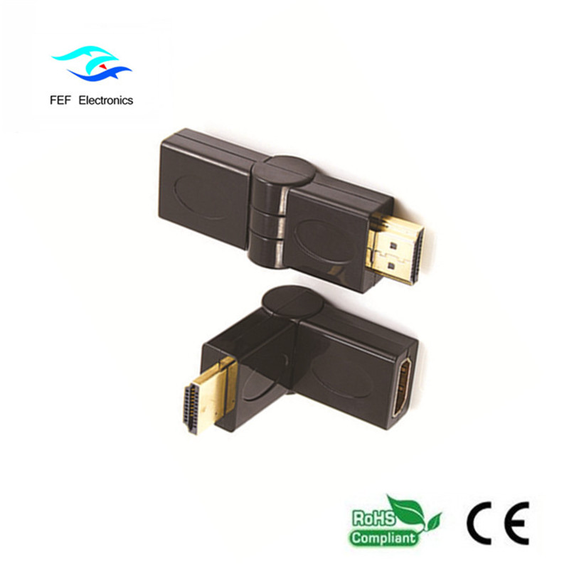 Adaptateur HDMI mâle à femelle HDMI type balançoire or / nickelé Code: FEF-HX-002