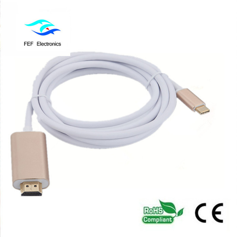 Convertisseur USB Type c vers HDMI mâle Coque ABS Code: FEF-USBIC-013