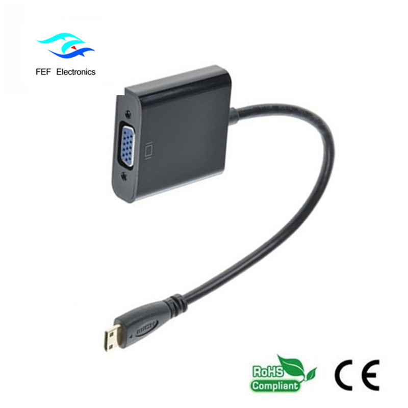 Convertisseur mini HDMI mâle vers VGA femelle Code: FEF-HIC-004