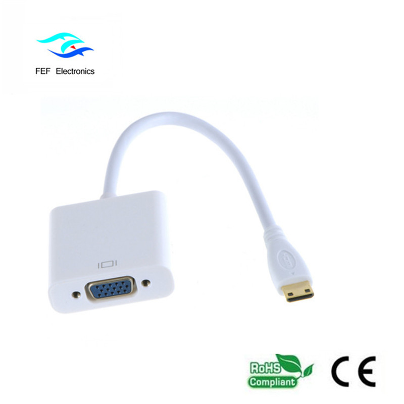 Convertisseur mini HDMI mâle vers VGA femelle Code: FEF-HIC-004