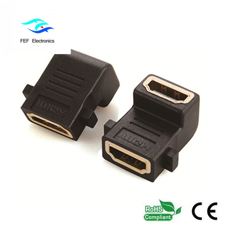 Adaptateur HDMI femelle à femelle HDMI de type coudé à 90 degrés Code: FEF-H-007