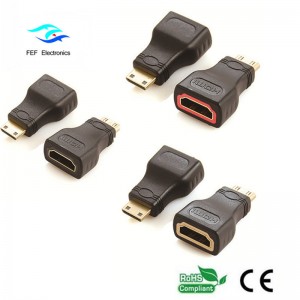 Adaptateur HDMI femelle vers mini HDMI mâle or / nickelé Code: FEF-H-022