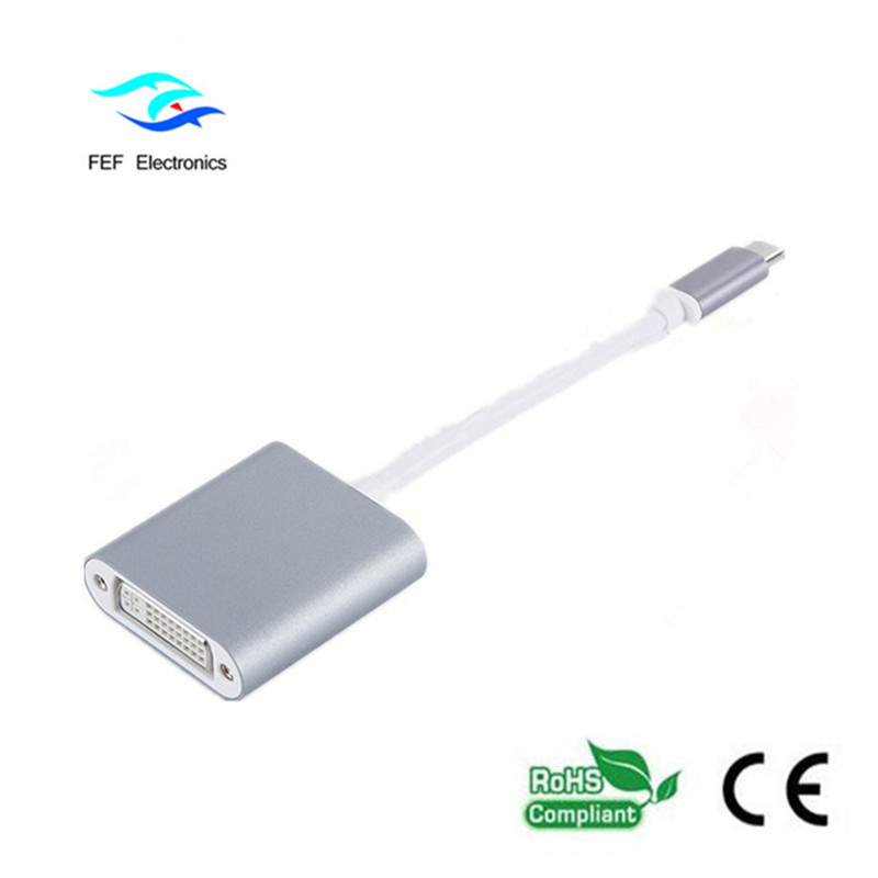 Coque ABS pour convertisseur femelle USB TYPE-C vers DVI Code: FEF-USBIC-003